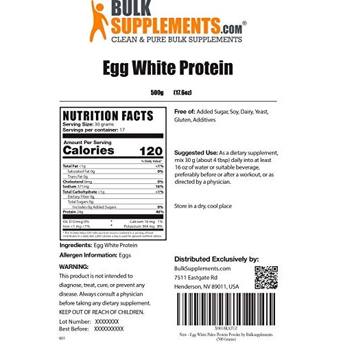 BulkSupplements.com Egg White Protein Powder - Unflavored Powdere...