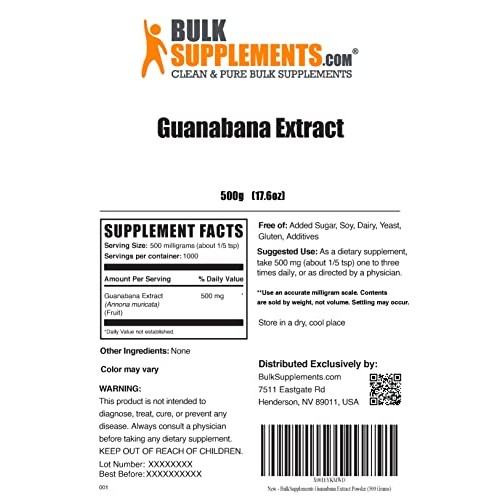 BulkSupplements.com Guanabana Extract Soursop - Sourced from An...