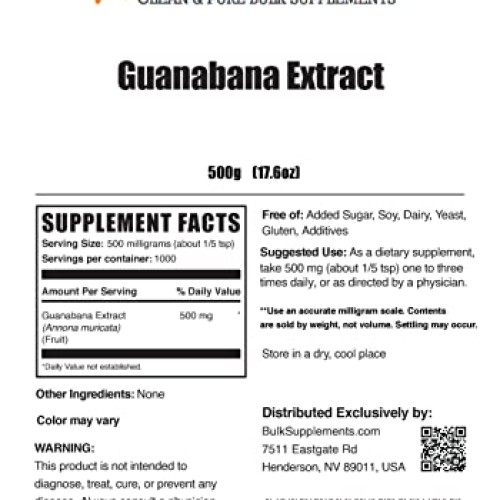 BulkSupplements.com Guanabana Extract Soursop - Sourced from An...