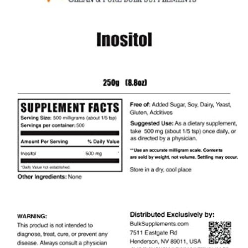 BulkSupplements.com Inositol Powder - Vitamin B8 Supplement for A...