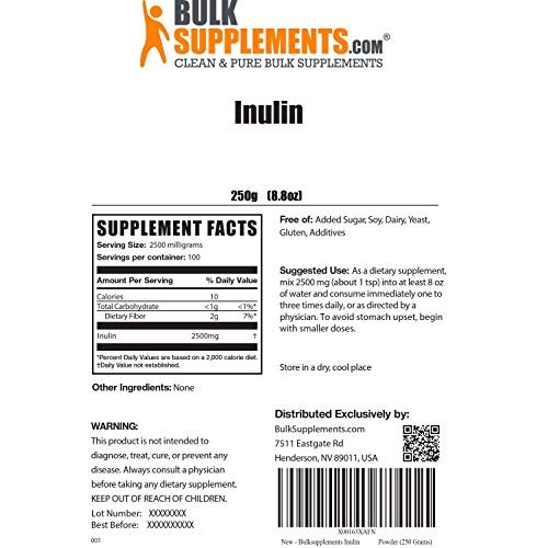 BulkSupplements.com Inulin FOS Powder Fiber Supplement - Prebio...