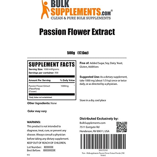 BulkSupplements.com Passion Flower Extract Powder - Anti Alcohol ...