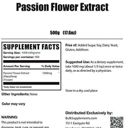 BulkSupplements.com Passion Flower Extract Powder - Anti Alcohol ...