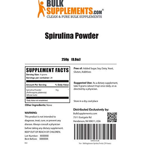 BulkSupplements.com Spirulina Powder - Green Supplements - Greens...