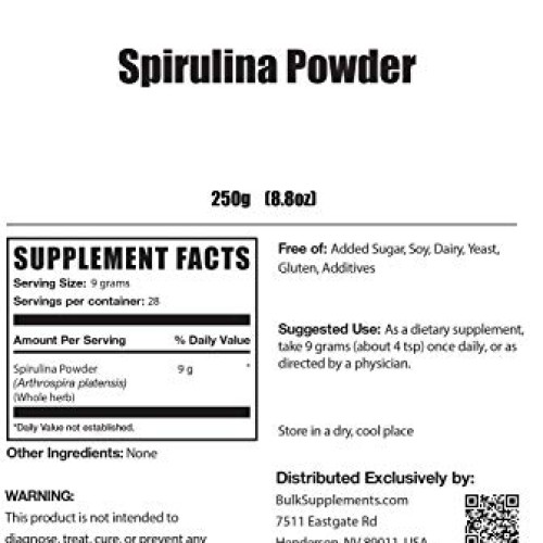 BulkSupplements.com Spirulina Powder - Green Supplements - Greens...