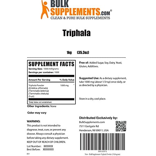 BulkSupplements.com Triphala Powder - Haritaki Powder - Ayurvedic...