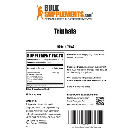 BulkSupplements.com Triphala Powder - Triphala Herbal Supplements...