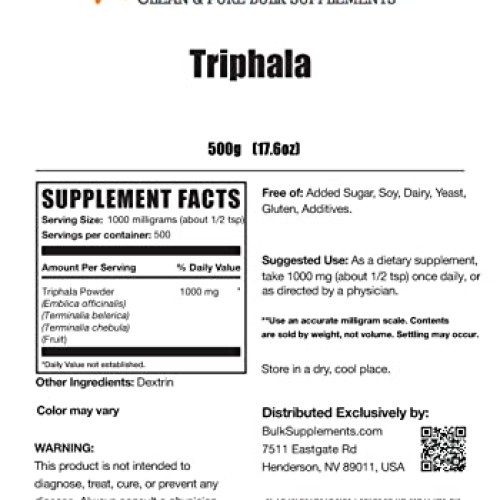 BulkSupplements.com Triphala Powder - Triphala Herbal Supplements...
