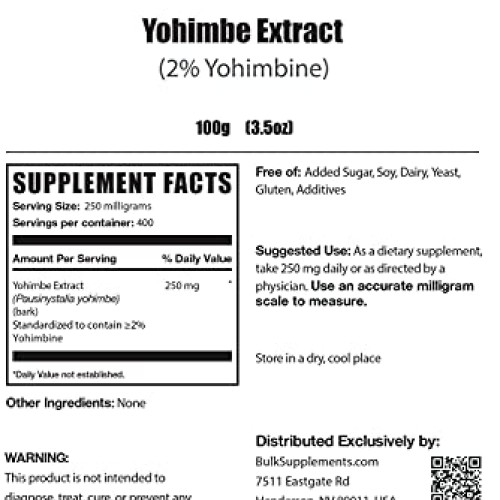 BulkSupplements.com Yohimbe Extract - Yohimbe Supplements for Men...