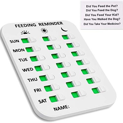 BuyB Dog Feeding Reminder Magnetic Reminder Sticker, 3 Times Dail...
