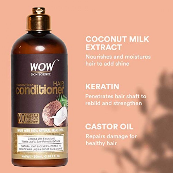 WOW Coconut Milk Hair Conditioner, Restore Dry, Frizzy, Tangled H...