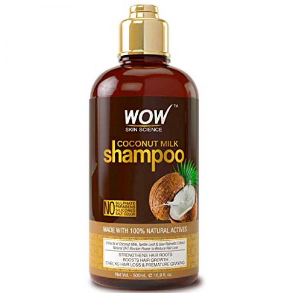 WOW Coconut Milk Shampoo, Slow Down Hair Loss, Grey Hair, Stimula...