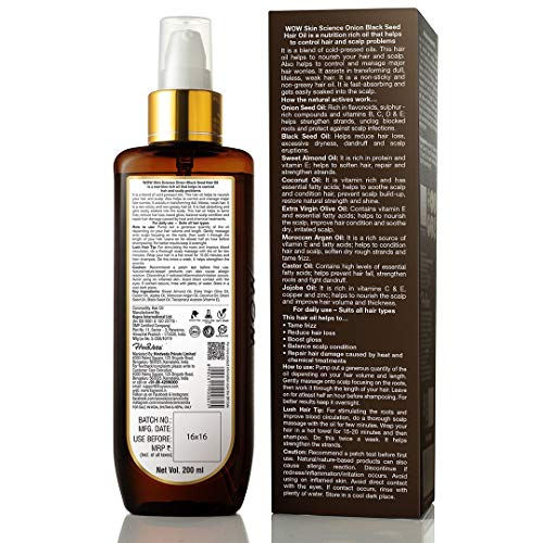 WOW Onion Black Seed Hair Oil for Natural Hair Care & Growth - Es...
