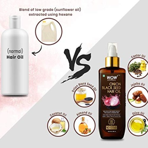 WOW Onion Black Seed Hair Oil for Natural Hair Care & Growth - Es...