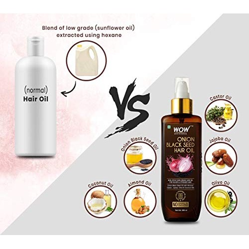 WOW Onion Black Seed Hair Oil for Natural Hair Care & Growth - Es...