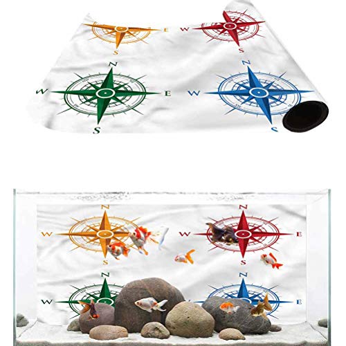 bybyhome Tank Background Poster Backdrop Decoration Paper Compass...