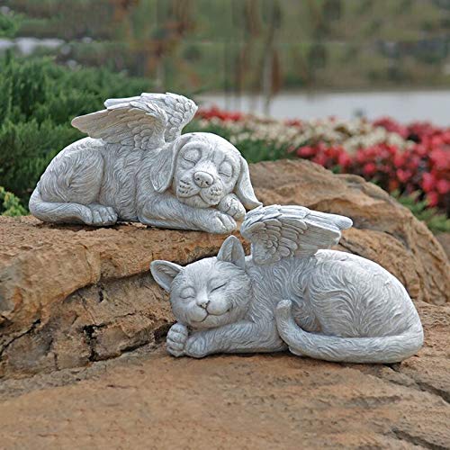 Memorial Pet Statue - Sleeping Angel Cat Keepsake Sculpture - For...