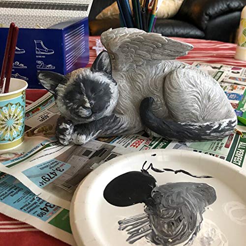 Memorial Pet Statue - Sleeping Angel Cat Keepsake Sculpture - For...