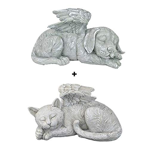Memorial Pet Statue - Sleeping Angel Cat Keepsake Sculpture - For...