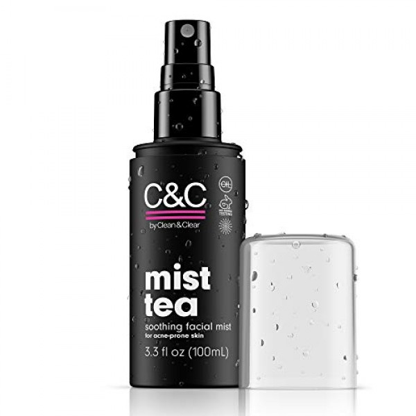 C&C by Clean & Clear Mist Tea Facial Mist, Soothes & Hydrates Acn...