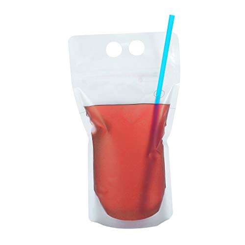 C CRYSTAL LEMON 100PCS Drink Pouches for Adults with Straw Smooth...
