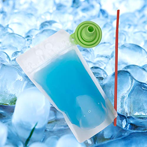 C CRYSTAL LEMON 100PCS Drink Pouches for Adults with Straw Smooth...