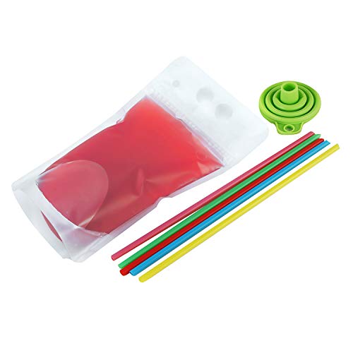 C CRYSTAL LEMON 100PCS Drink Pouches for Adults with Straw Smooth...