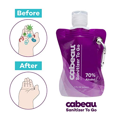 Cabeau Sanitizer To Go, Hand Sanitizer with Carabiner, 10 Pack of...