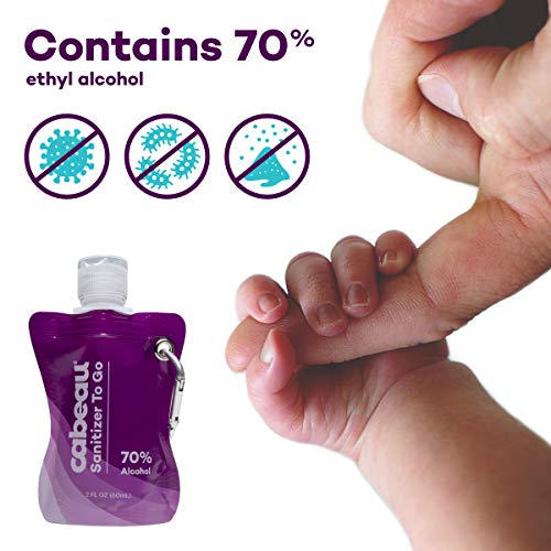 Cabeau Sanitizer To Go, Hand Sanitizer with Carabiner, 10 Pack of...