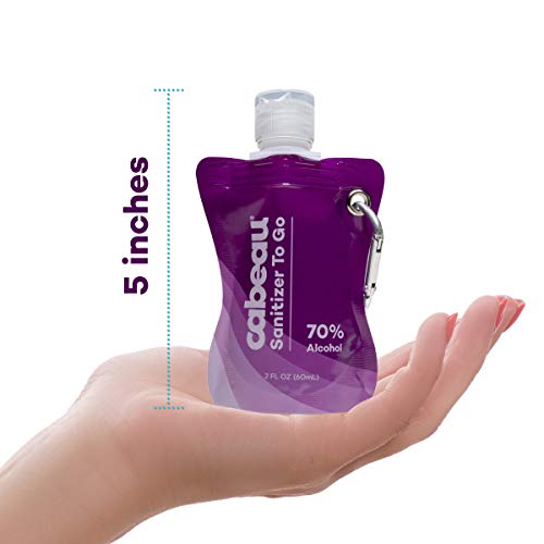 Cabeau Sanitizer To Go, Hand Sanitizer with Carabiner, 10 Pack of...
