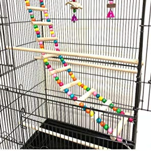 Large Double Roof Top Flight Bird Cage With Toys for Cockatiel Pa...