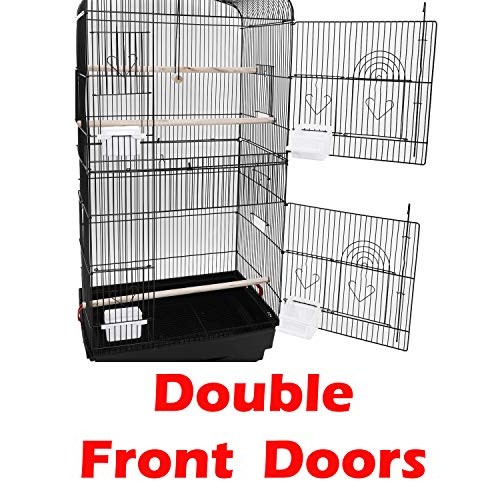 Large Double Roof Top Flight Bird Cage With Toys for Cockatiel Pa...