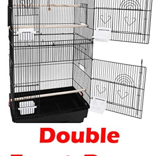 Large Double Roof Top Flight Bird Cage With Toys for Cockatiel Pa...