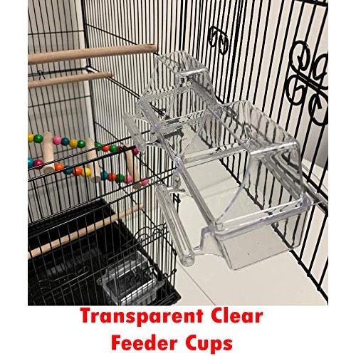 Large Double Roof Top Flight Bird Cage With Toys for Cockatiel Pa...