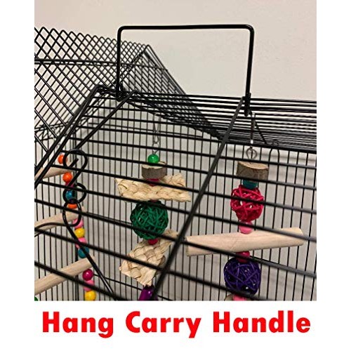 Large Double Roof Top Flight Bird Cage With Toys for Cockatiel Pa...