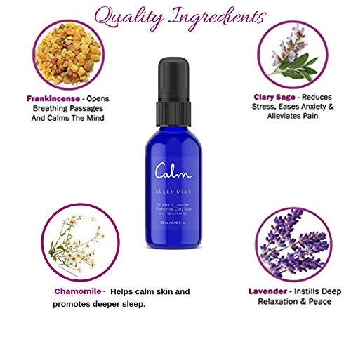 Calm Sleep Mist Pillow Spray with Essential Oils, Lavender, 28 ML...