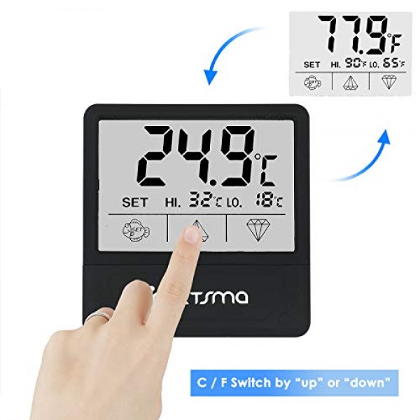 Aquarium Thermometer, Digital Touch Screen Fish Tank Thermometer ...