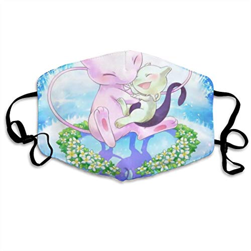 Soft Unisex cute M-e-w-tw-o Print Face Masks For Outdoor Mouth Ma...