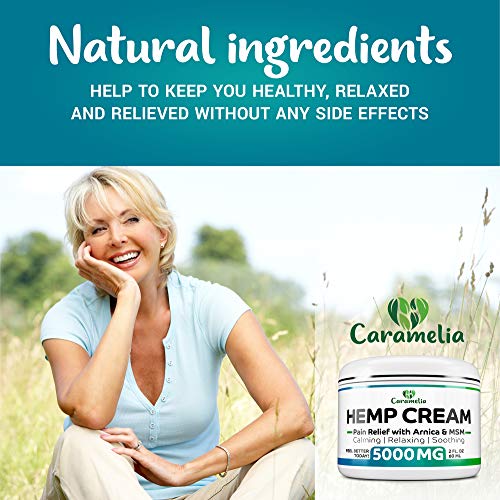 Hemp Oil Cream for Pain Relief 5000 - Grown & Made in USA - Verif...