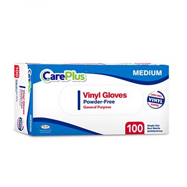 Disposable Vinyl Gloves Medium Size| Heavy Duty | Non Sterile | P...