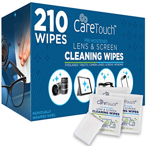 Care Touch Lens Cleaning Wipes - 210 Pre-Moistened and Individual...
