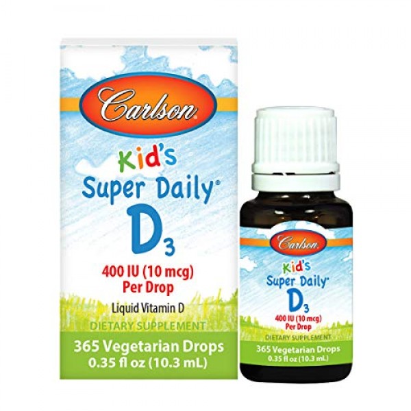 Carlson - Kids Super Daily D3, Kids Vitamin D Drops, 400 IU 10 ...