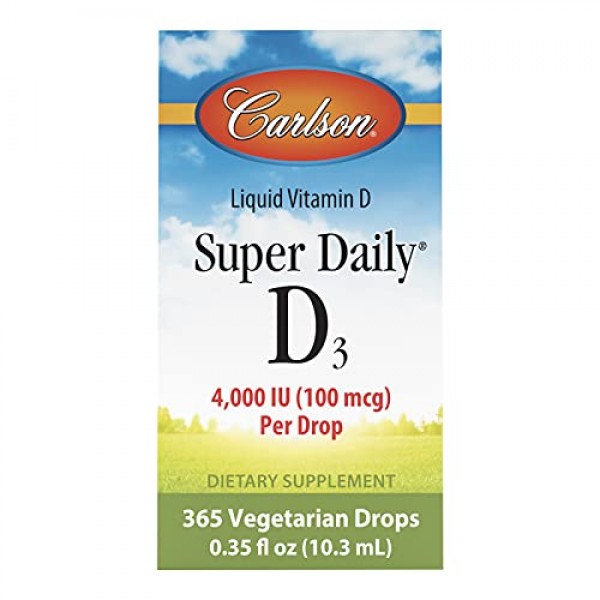 Carlson Super Daily D3 4,000 IU 100 mcg, Heart & Immune Health,...