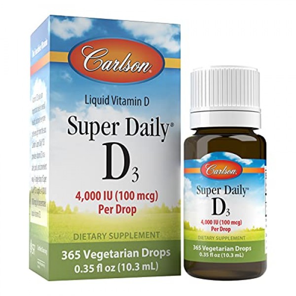 Carlson Super Daily D3 4,000 IU 100 mcg, Heart & Immune Health,...