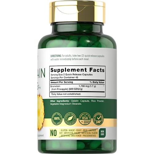 Carlyle Bromelain 1700 mg | 90 Capsules | Pineapple Enzyme Supple...