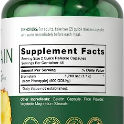 Carlyle Bromelain 1700 mg | 90 Capsules | Pineapple Enzyme Supple...