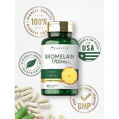 Carlyle Bromelain 1700 mg | 90 Capsules | Pineapple Enzyme Supple...
