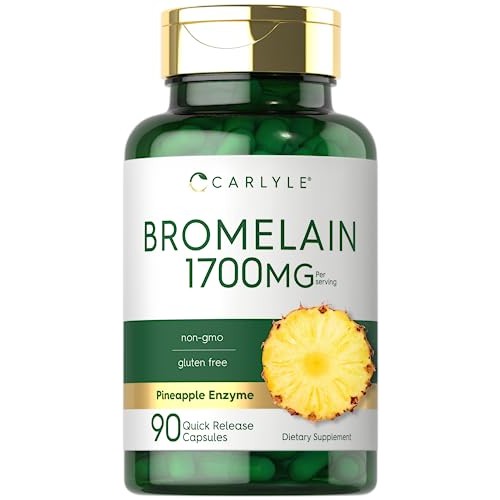 Carlyle Bromelain 1700 mg | 90 Capsules | Pineapple Enzyme Supple...
