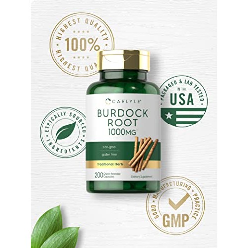 Carlyle Burdock Root | 1000 mg | 200 Capsules | Non-GMO and Glute...