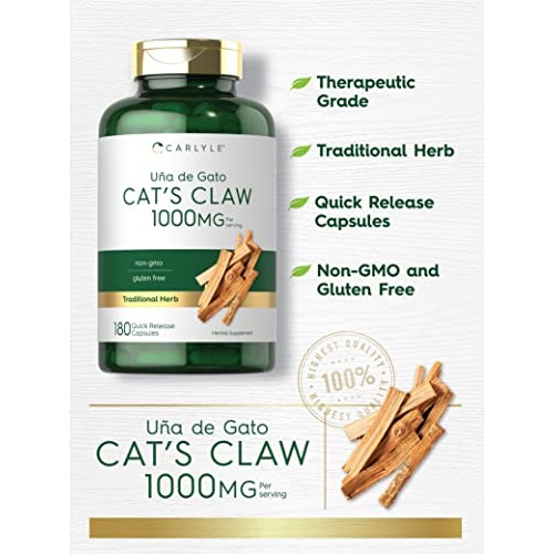 Carlyle Cats Claw Capsules 1000mg | 180 Count | Uncaria Tomentos...